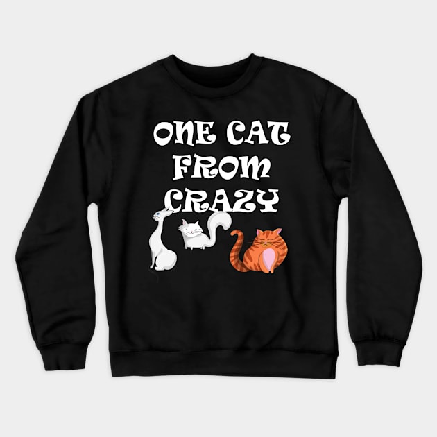 One cat from Crazy Crewneck Sweatshirt by madeinchorley